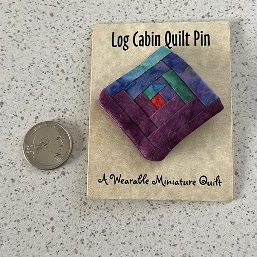 Log cabin quilt pin tripp - cabin,